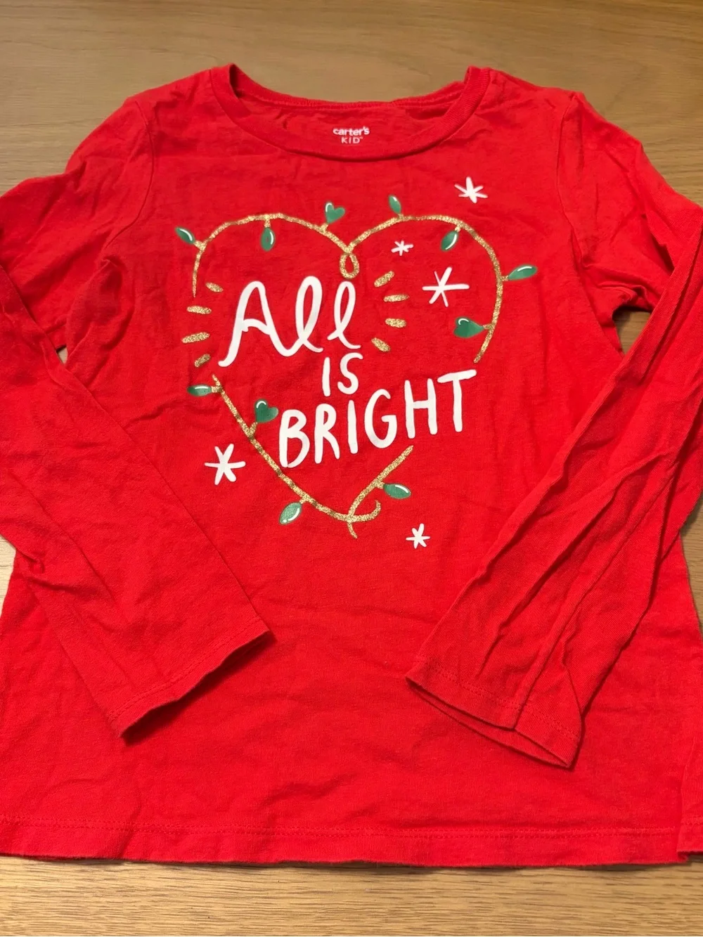 3 for $12 Carter's Girls Long Sleeve Holiday Tee